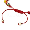 Adjustable Lanmpword Evil Eye Braided Bead Bracelet BJEW-JB11059-6