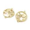 Rack Plating Brass Pave Clear Cubic Zirconia Plane with Map Connector Charms KK-Z064-43G-2