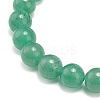 Natural Red & Green Aventurine & Rose Quartz Round Beaded Stretch Bracelets Set BJEW-JB09012-5