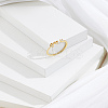 1Pc Letter Brass Rhinestone Open Cuff Rings for Women AJEW-LP0004-47M-G-3