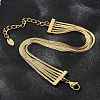 304 Stainless Steel Snake Chain Multi-Strand Bracelets For Women BJEW-Z095-01B-G-2