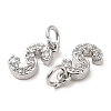 Brass Micro Pave Grade AAA Cubic Zirconia Charms LS-ZIRC-P067-11P-S-NR-3