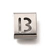 Letter Style 304 Stainless Steel Square Slide Charms STAS-L132-12B-1