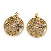 Autumn Theme Brass Micro Pave Cubic Zirconia Pendants ZIRC-L100-022G-1