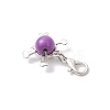 Alloy Skull & Round Synthetic Turquoise Pendant Decorations HJEW-JM04121-5