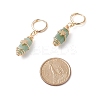 Gemstone Bullet with Star Dangle Hoop Earrings EJEW-JE05003-6