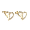 Brass Micro Pave Clear Cubic Zirconia Pendants ZIRC-I367-14G-05-1