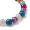 Dyed & Heated Natural Dragon Veins Agate Beads Stretch Bracelets for Women BJEW-JB13102-4