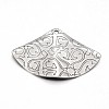 Tarnish Resistant Carved 304 Stainless Steel Fan Pendants LS-X-STAS-N073-10-1