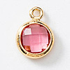 Birthstone Brass K9 Glass Charms KK-H002-28G-10-1