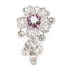 Brass Micro Pave Clear Cubic Zirconia Fold Over Clasps KK-G505-14A-P-1