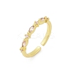 Brass Micro Pave Cubic Zirconia Cuff Rings RJEW-S400-13G-4