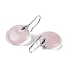Natural Rose Quartz Dangle Earrings EJEW-C119-01P-05-2
