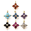 Brass Micro Pave Cubic Zirconia Pendants KK-D356-07-G-1