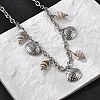 Summer Beach 304 Stainless Steel & Shell Pendant Necklaces NJEW-Z061-09P-3