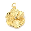 Rack Plating Brass Micro Pave Cubic Zirconia Pendants KK-C059-01G-1