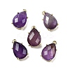 Natural Amethyst Faceted Pendants G-M431-16G-05-1