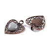 Natural Labradorite Peach Love Heart Pendants G-G158-01-12-2