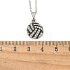 Zinc Alloy Crystal Rhinestone Sport Ball Pendant Cable Chain Necklaces LS-NJEW-U024-01P-04-5