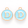 Golden Plated Alloy Enamel Charms ENAM-S118-04D-1