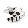 Enamel Raccoon Open Cuff Ring LS-PW23031603738-1