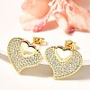 Rack Plating Brass Micro Pave Clear Cubic Zirconia Stud Earrings for Women EJEW-C125-06A-G-1