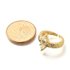 Brass Micro Pave Clear Cubic Zirconia Cuff Rings RJEW-U035-10GP-5