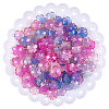 180Pcs 2 Colors Acrylic Bead Caps OACR-PA0001-37E-7