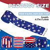 4 Rolls 4 Colors Independence Day Polyester Printed Wired Ribbon OCOR-PH0005-48-2