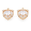 Brass Micro Pave Clear Cubic Zirconia Charms KK-N216-560LG-2
