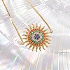Sun Brass Micro Pave Cubic Zirconia Link Slider Bracelets KK-R217-49G-01-2