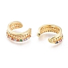 Brass Micro Pave Cubic Zirconia Cuff Earrings EJEW-G279-05G-2