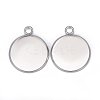 304 Stainless Steel Pendant Cabochon Settings LS-X-STAS-F191-14S-G-3