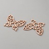 Butterfly Zinc Alloy Open Back Bezel Pendants FIND-WH0016-61E-RG-2