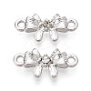Alloy Crystal Rhinestone Bowknot Links Connector Charms PALLOY-T091-36P-1
