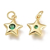 Brass Micro Pave Cubic Zirconia Charms KK-M206-30G-01-2