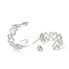 Non-Tarnish 304 Stainless Steel C-shape Stud Earrings EJEW-P197-01P-2