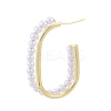 ABS Plastic Imitation Pearl Oval Stud Earrings EJEW-P205-03G-3