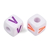 Opaque Acrylic Enamel European Beads AC-ACBA1794-04V-2