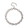 Brass Micro Pave Clear Cubic Zirconia Link Bracelets for Women BJEW-D342-02P-4