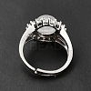 Natural Quartz Crystal Adjustable Rings RJEW-P043-02P-25-4