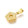 Ion Plating(IP) 304 Stainless Steel Micro Pave Cubic Zirconia Pendants STAS-H228-04G-07-2