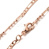 2mm Rack Plating Brass Figaro Chain Necklaces for Women Men MAK-L044-34RG-2
