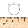 Alloy Resin Adjustable Cuff Rings for Women RJEW-U055-01S-3