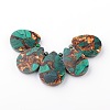 Assembled Synthetic Bronzite and Natural Malachite Pendants G-F224-02-2
