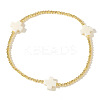 Cross Brass Beaded Stretch Bracelets for Women Gold Thin Chain Fashion Jewelry Accessories US0494-4-1