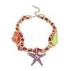 Beach Ocean Style Alloy Enamel Pendant Necklaces for Women NJEW-K384-01-3