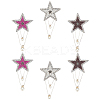 6Pcs 3 Colors Glass Hotfix Rhinestone Iron on Patches DIY-AR0002-28-1