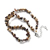 Natural Supper 7 Rutilated Quartz Chip Beaded Necklaces for Men Women NJEW-G159-01K-4
