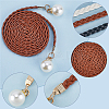 Imitation Leather Braided Chain Belts with Imitation Pearl AJEW-CP0008-67B-6